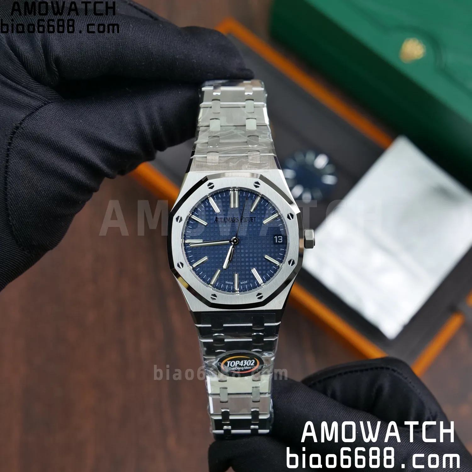 Custom Made AP Royal Oak 15510 SS TOP Factory (SW Factory Blue Dial、 DEEP Crystal、18K solid rotor、Gold-plated screws) 71 092cc6c3a20ae6a 阿默表行AmoWatch