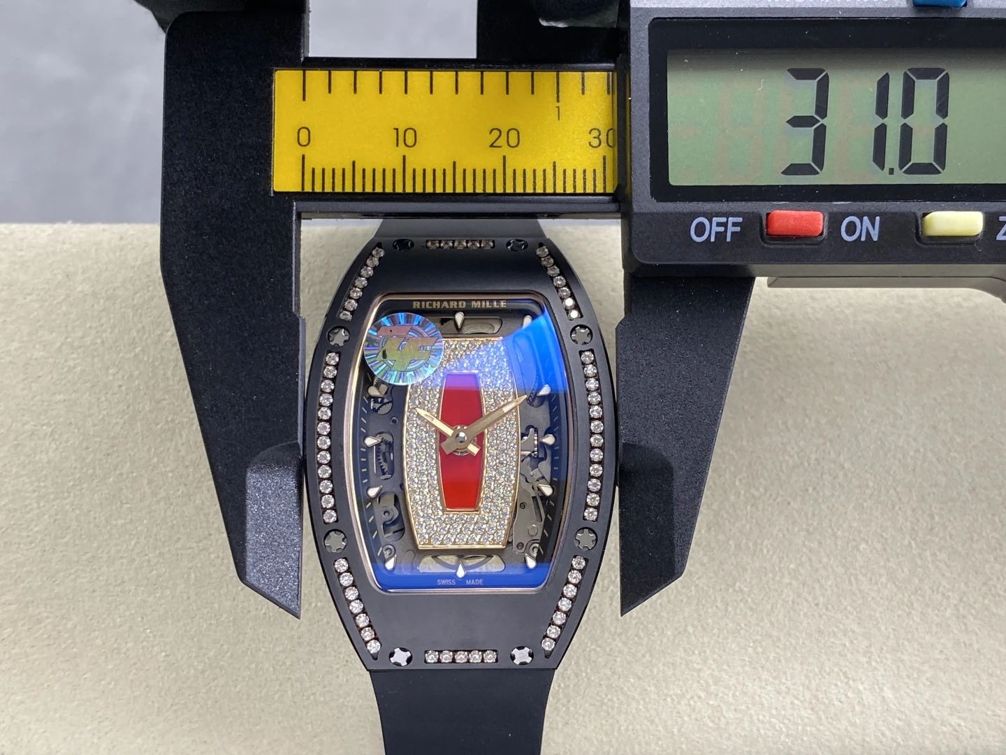 RICHARD MILLE RM07 Ladies Black Ceramic Diamonds Bezel ZF 1:1 Best Edition Red Dial on Black Rubber Strap CRMA2 Clone 41 0b12e56920e6929 AMO Watch