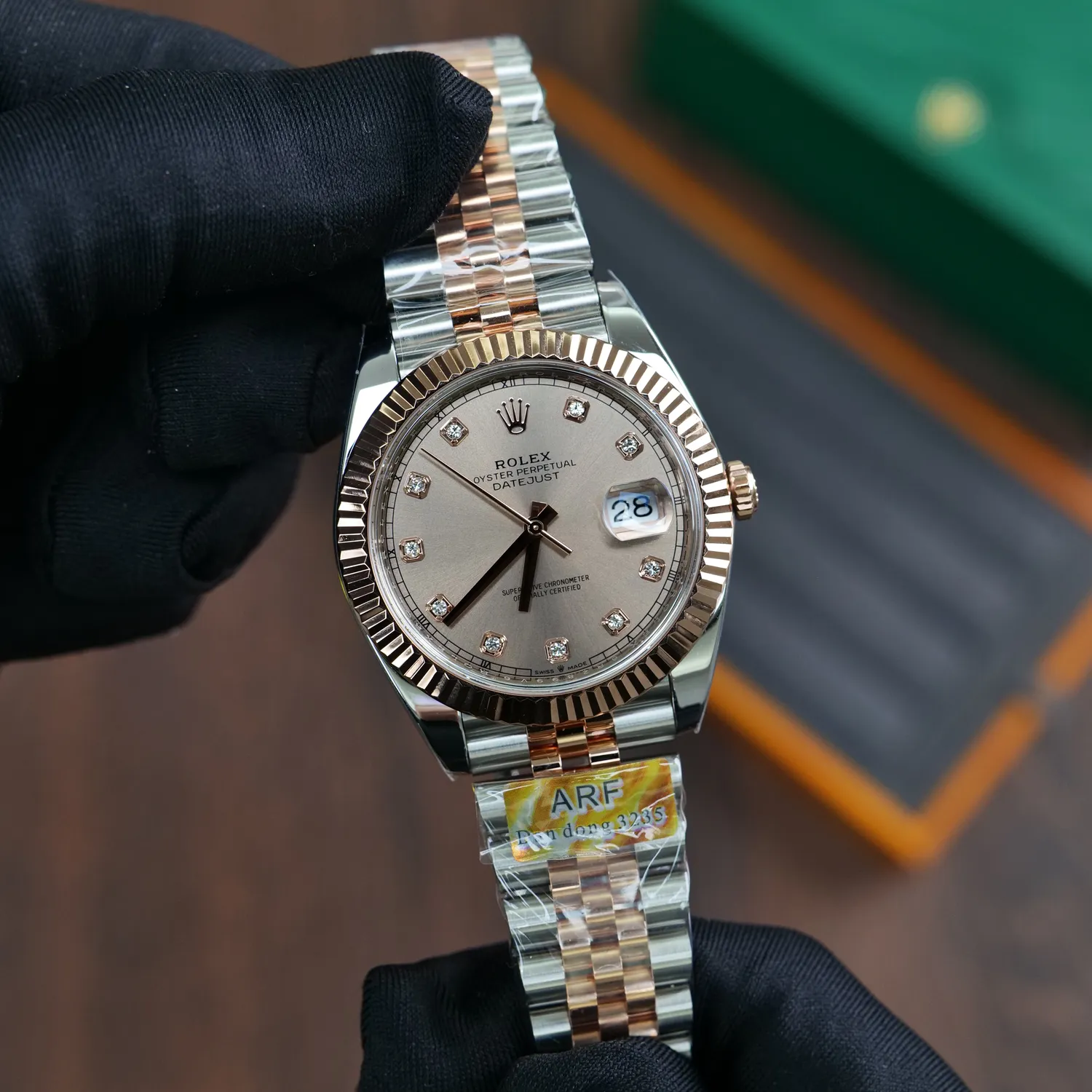 Rolex DateJust 126331 41mm RG ARF 1:1 Best Edition RG Diamonds Dial on Jubilee Bracelet DD3235 V3 (Weighted) 66 0d080e0965261ad AMO Watch