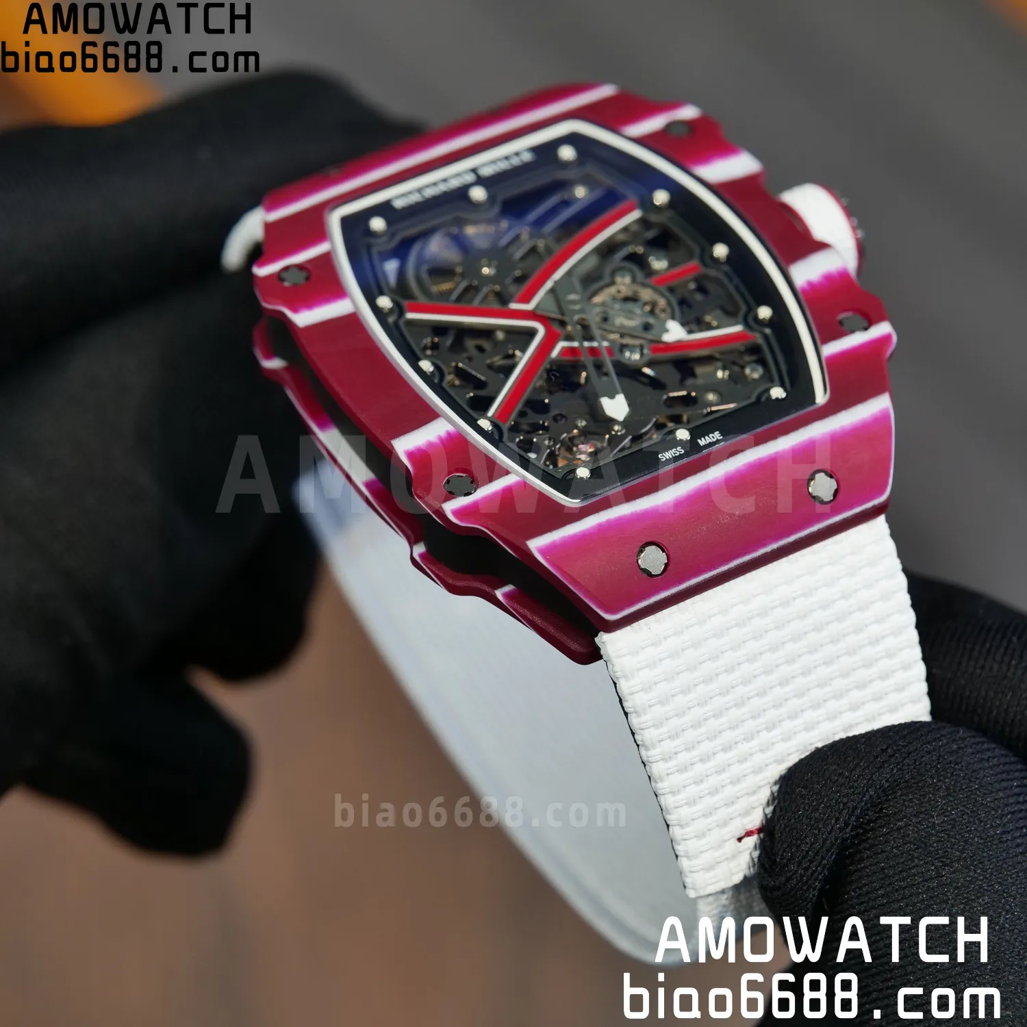 RICHARD MILLE RM67-02 Red NTPT Best Edition Qatar Dial on White Nylon strap CRMA7 Clone V9 68 0ecfc80675c3ae6 AMO Watch