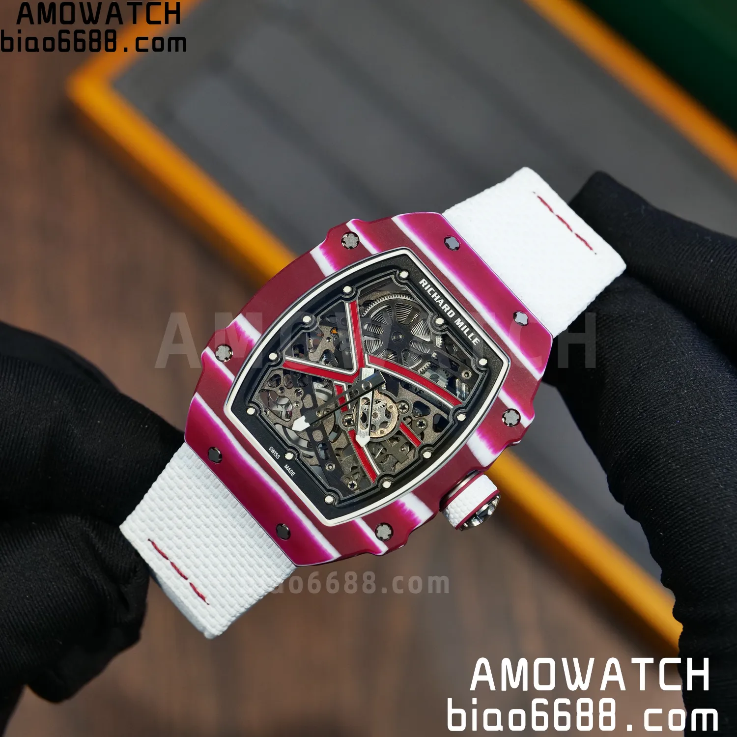 RICHARD MILLE RM67-02 Red NTPT Best Edition Qatar Dial on White Nylon strap CRMA7 Clone V9 62 0ffa7a4ae285cd1 AMO Watch