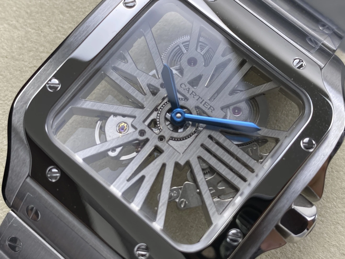 Cartier Santos Skeleton SS RICH 1:1 Best Edition Skeleton Dial 9611MC Super Clone 40 108ce2373b63199 AMO Watch