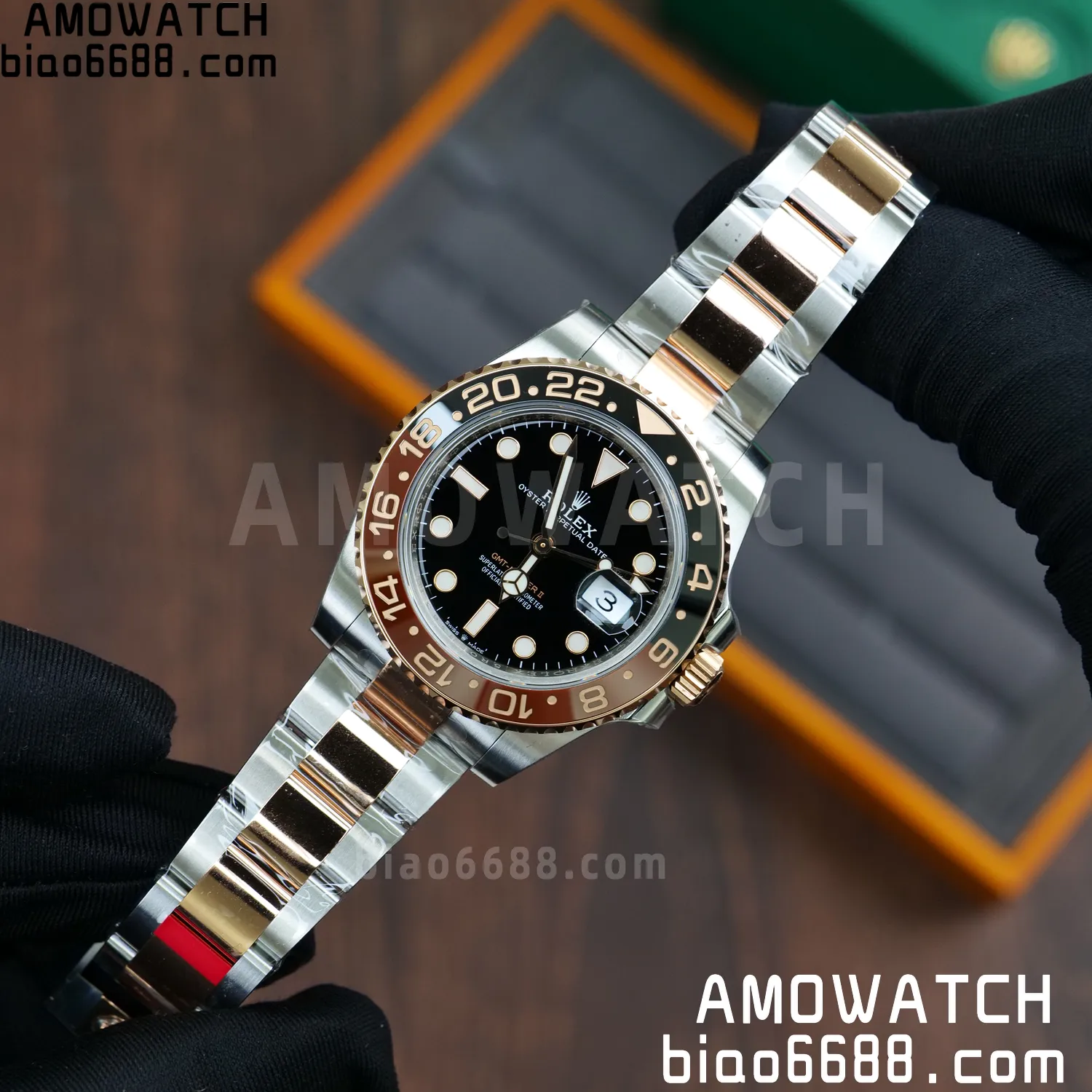 Rolex GMT-Master II 126711 CHNR VSF1:1 Best Edition on Black Dial SS/RG Bracelet Super Clone DD3285 (Weight) 84 122f1a48052bb51 AMO Watch