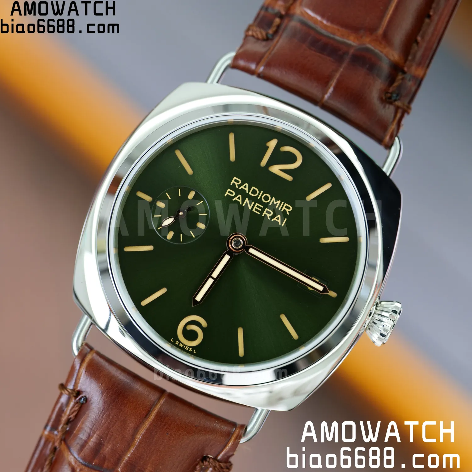 Panerai PAM1386 Y Radiomir TTF 1:1 Best Edition Green Dial on Brown Leather Strap P900 75 14800465d5e80a3 AMO Watch