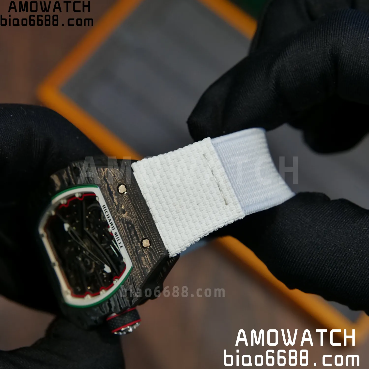 RICHARD MILLE RM67-02 Black NTPT Best Edition Italy Dial on White Nylon strap CRMA7 Clone V9 82 16b180b1bc67a48 阿默表行AmoWatch