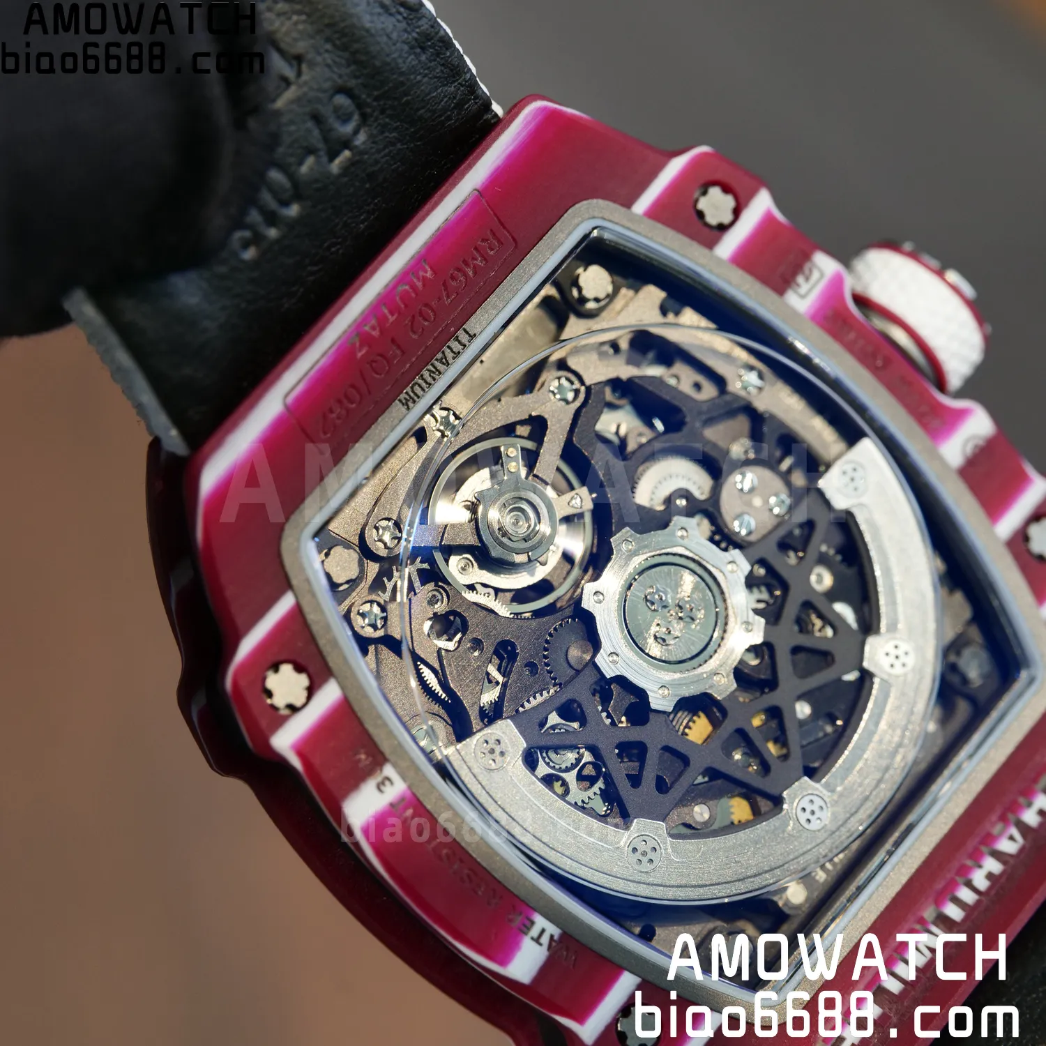 RICHARD MILLE RM67-02 Red NTPT Best Edition Qatar Dial on White Nylon strap CRMA7 Clone V9 80 16dfb1414865bde AMO Watch