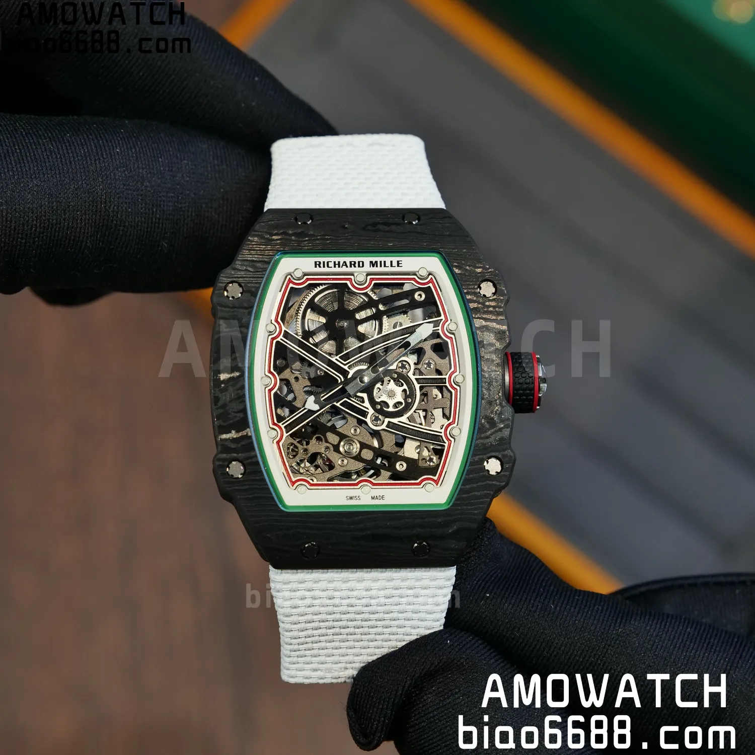 RICHARD MILLE RM67-02 Black NTPT Best Edition Italy Dial on White Nylon strap CRMA7 Clone V9 84 1d5f67cb96b1e79 阿默表行AmoWatch