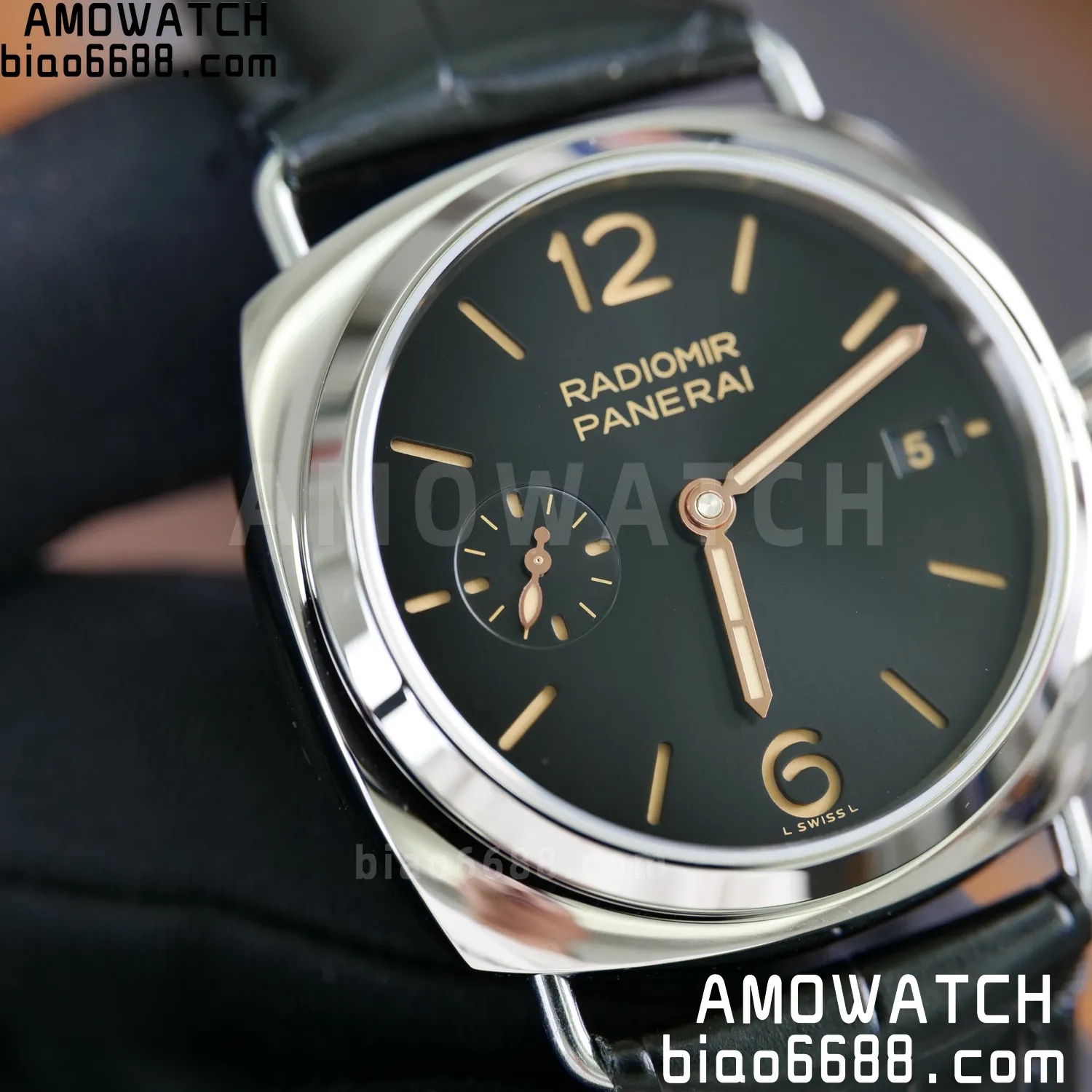 Panerai PAM01294 PAM1294 Y Radiomir TTF 1:1 Best Edition Black Dial on Black Leather Strap P900 82 240c408740eec76 AMO Watch