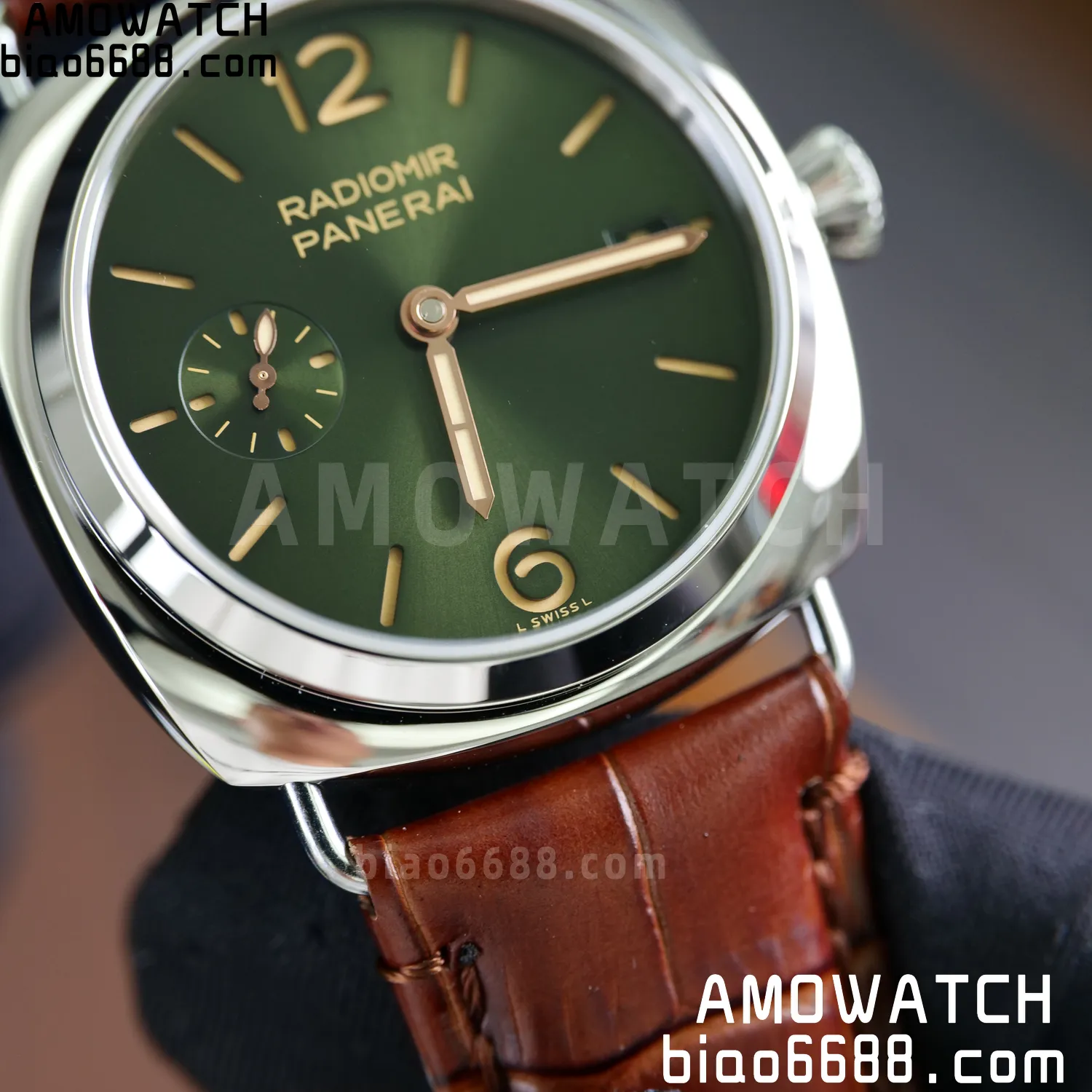 Panerai PAM1386 Y Radiomir TTF 1:1 Best Edition Green Dial on Brown Leather Strap P900 79 26541b1310bd75f AMO Watch