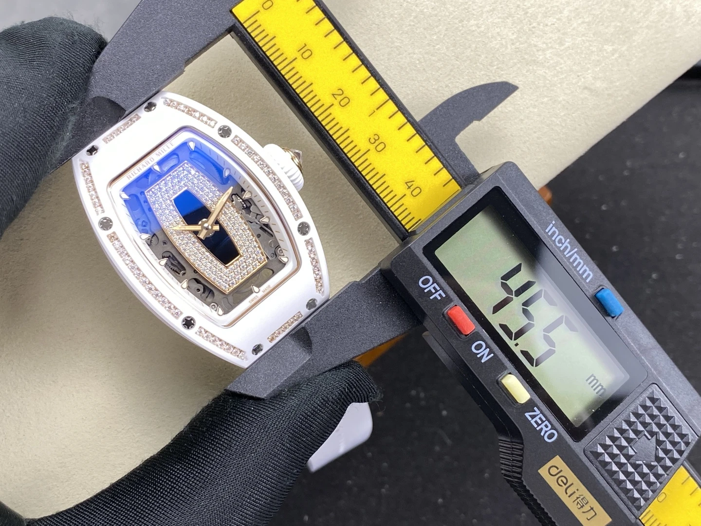 RICHARD MILLE RM07 Ladies White Ceramic Diamonds Bezel ZF 1:1 Best Edition Black Dial on White Rubber Strap CRMA2 Clone 41 28bb79f92439bf7 AMO Watch