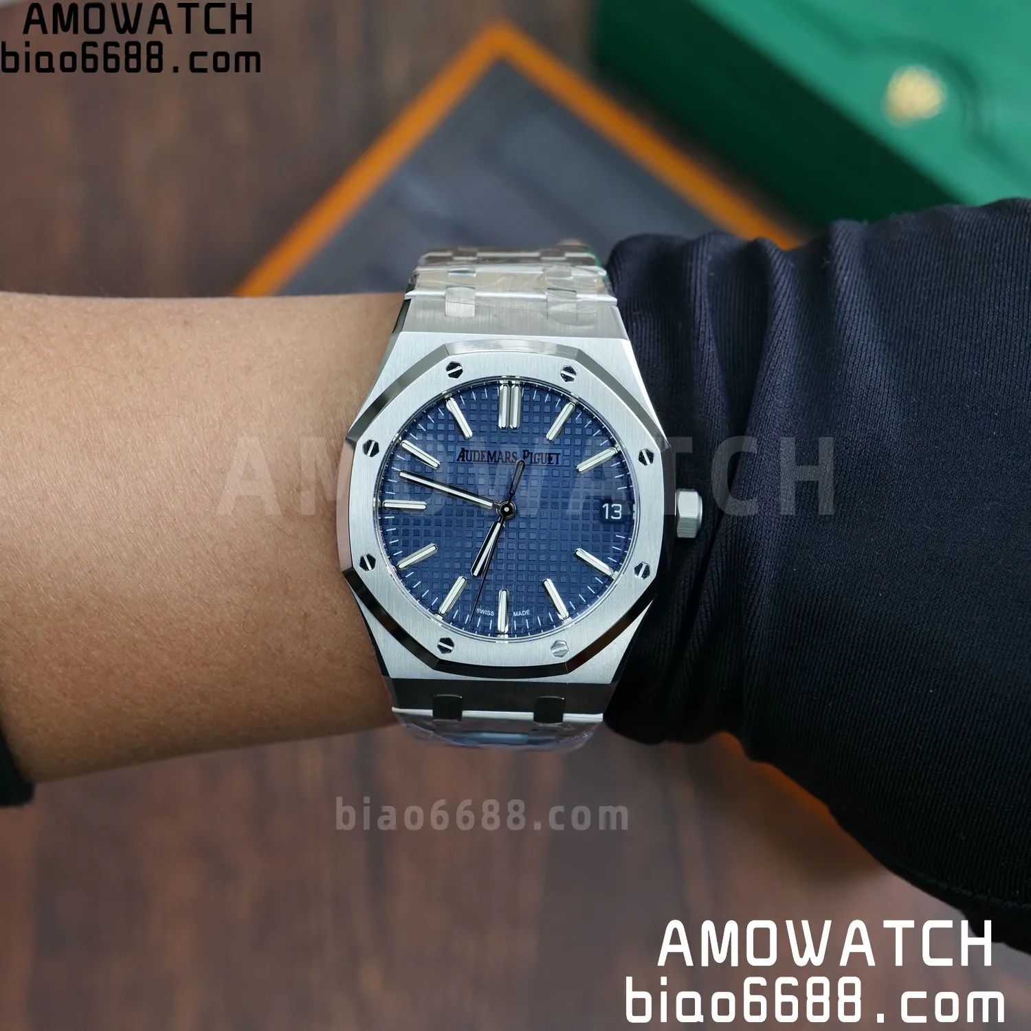Custom Made AP Royal Oak 15510 SS TOP Factory (SW Factory Blue Dial、 DEEP Crystal、18K solid rotor、Gold-plated screws) 99 2c7ad7447cee85a 阿默表行AmoWatch