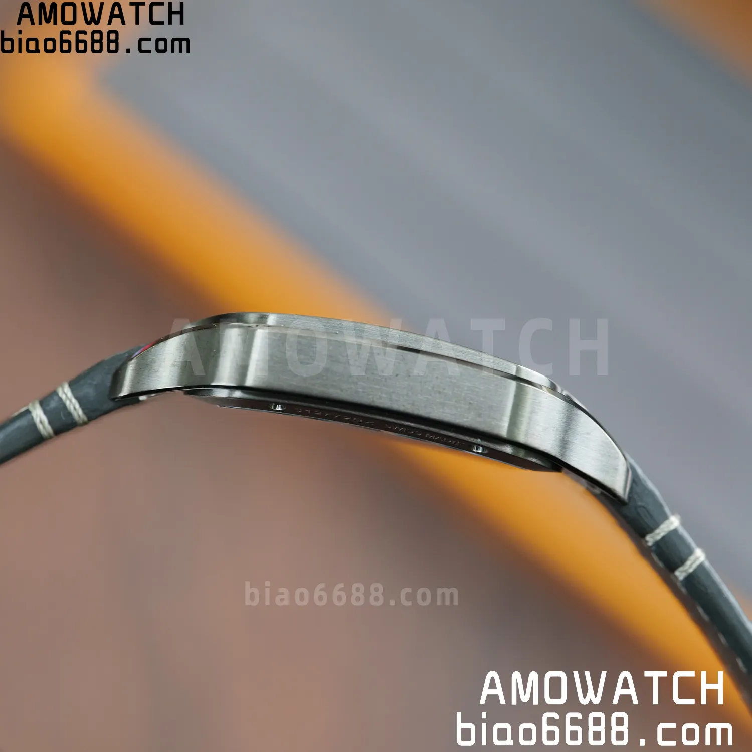 Cartier Santos Skeleton PVD RICH 1:1 Best Edition Skeleton Dial on Gray Leather Strap 9612MC Super Clone 79 3496b26863ea11e AMO Watch