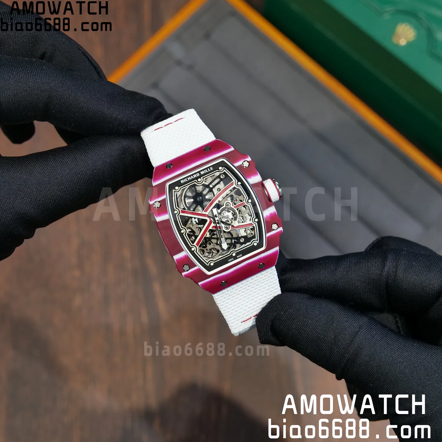RICHARD MILLE RM67-02 Red NTPT Best Edition Qatar Dial on White Nylon strap CRMA7 Clone V9 59 38145257752dc4e AMO Watch