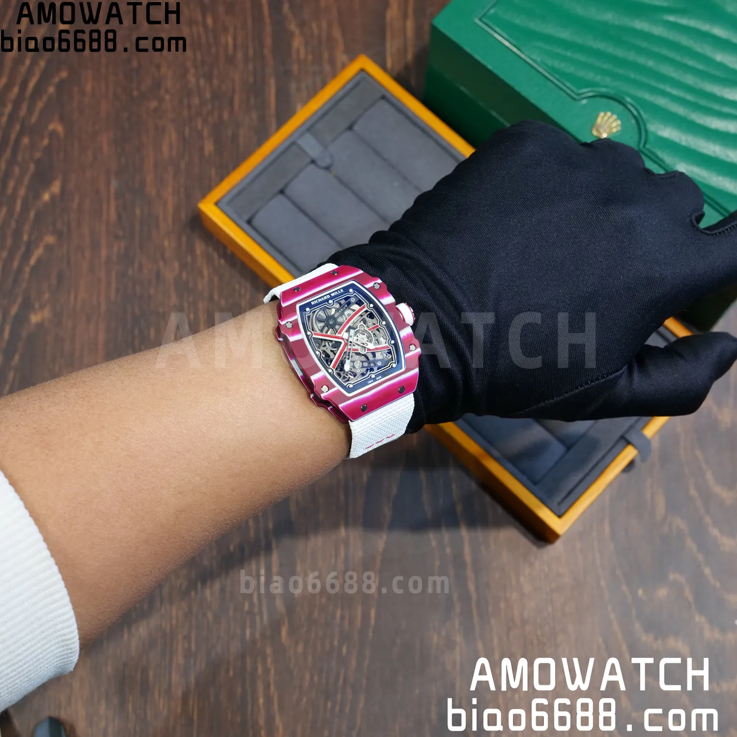 RICHARD MILLE RM67-02 Red NTPT Best Edition Qatar Dial on White Nylon strap CRMA7 Clone V9 81 387a54077f1b906 AMO Watch