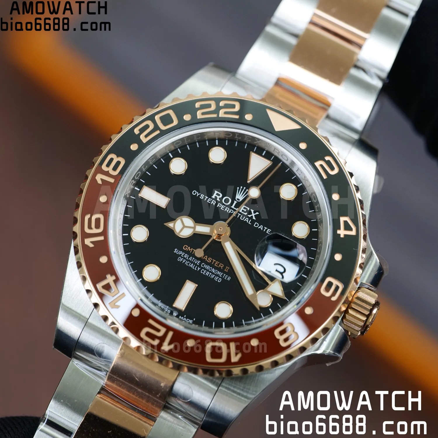 Rolex GMT-Master II 126711 CHNR VSF1:1 Best Edition on Black Dial SS/RG Bracelet Super Clone DD3285 (Weight) 98 3a56243935fa250 AMO Watch