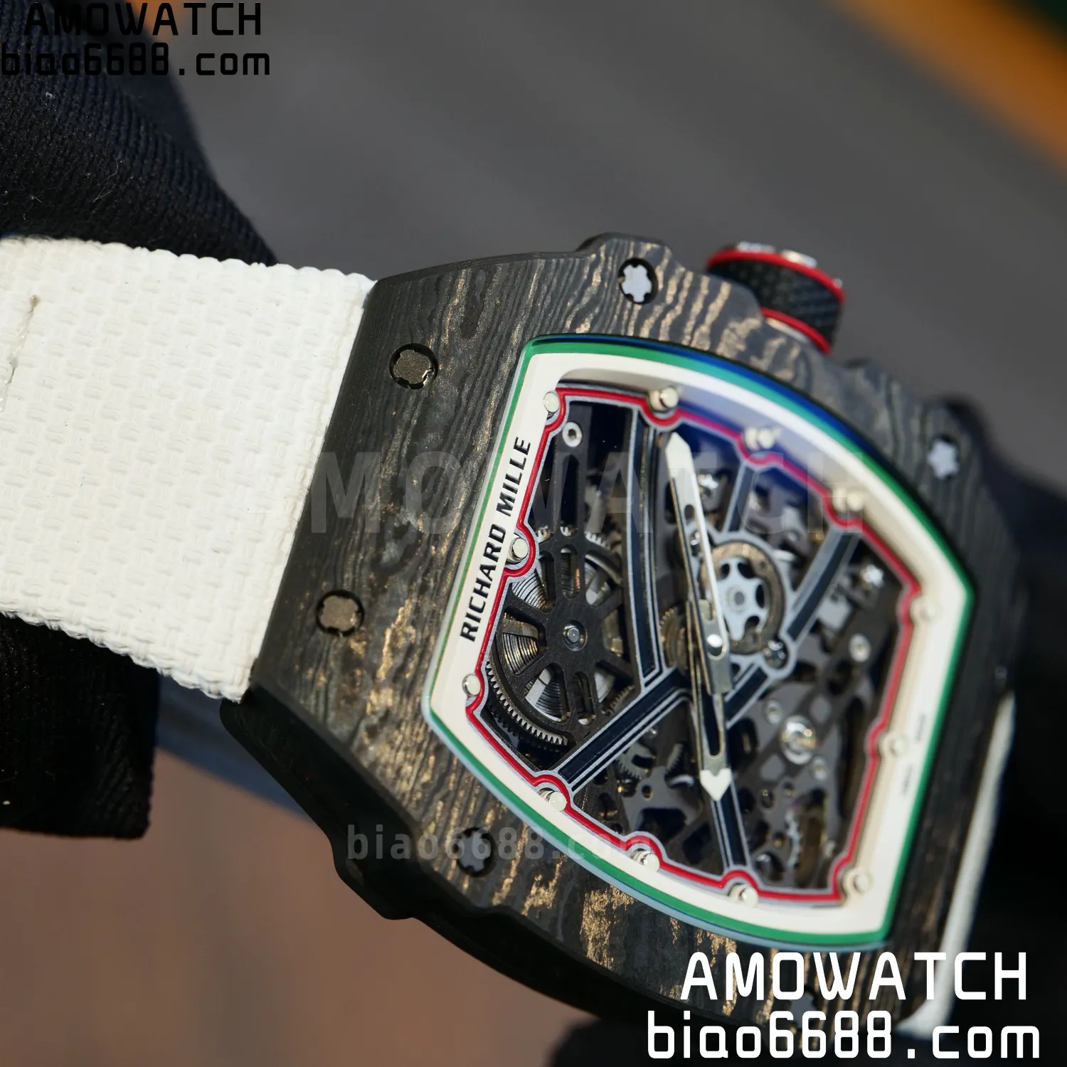 RICHARD MILLE RM67-02 Black NTPT Best Edition Italy Dial on White Nylon strap CRMA7 Clone V9 91 3abae0504b25cb7 阿默表行AmoWatch