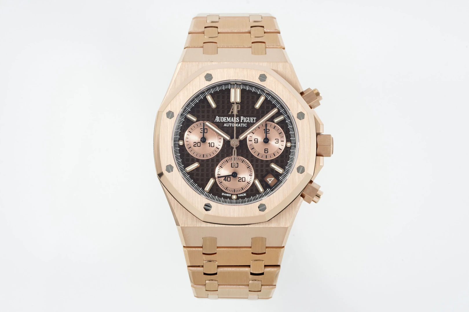 AP Royal Oak Chrono 26240 RG DDF 1:1 Best Edition Brown/RG Dial on RG Bracelet DD4401 Super Clone Weight (SW Dial) 19 3c125d6f9fd1fba AMO Watch