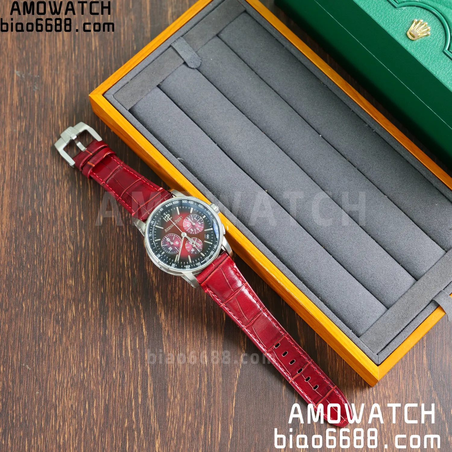 AP Code 11.59 Chrono 26393 SS APSF 1:1 Best Edition Red Ombre Dial On Red Strap Super Clone SA4401 55 3e898eaf175ae98 AMO Watch