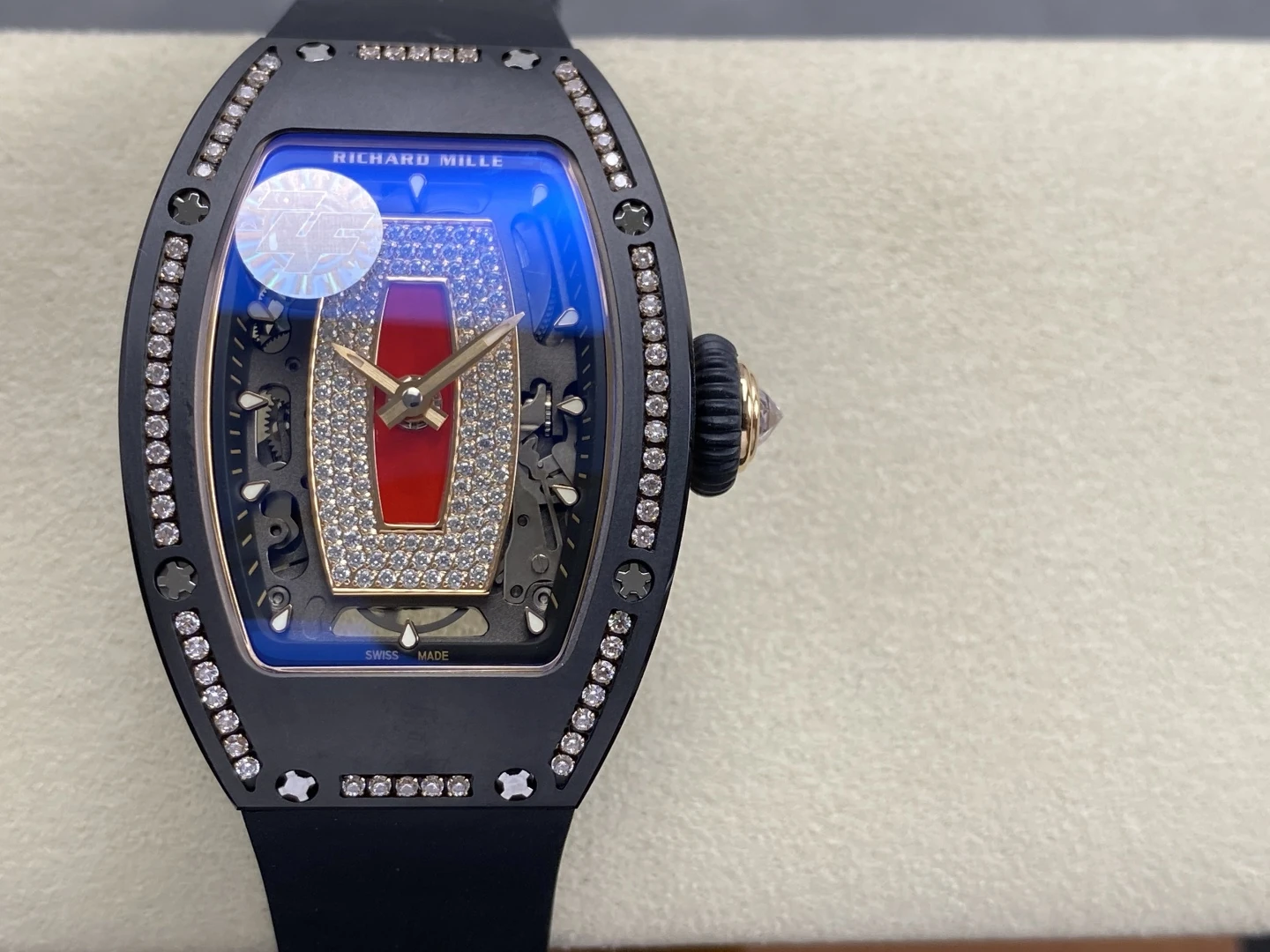 RICHARD MILLE RM07 Ladies Black Ceramic Diamonds Bezel ZF 1:1 Best Edition Red Dial on Black Rubber Strap CRMA2 Clone 29 508092c307ca983 1 AMO Watch