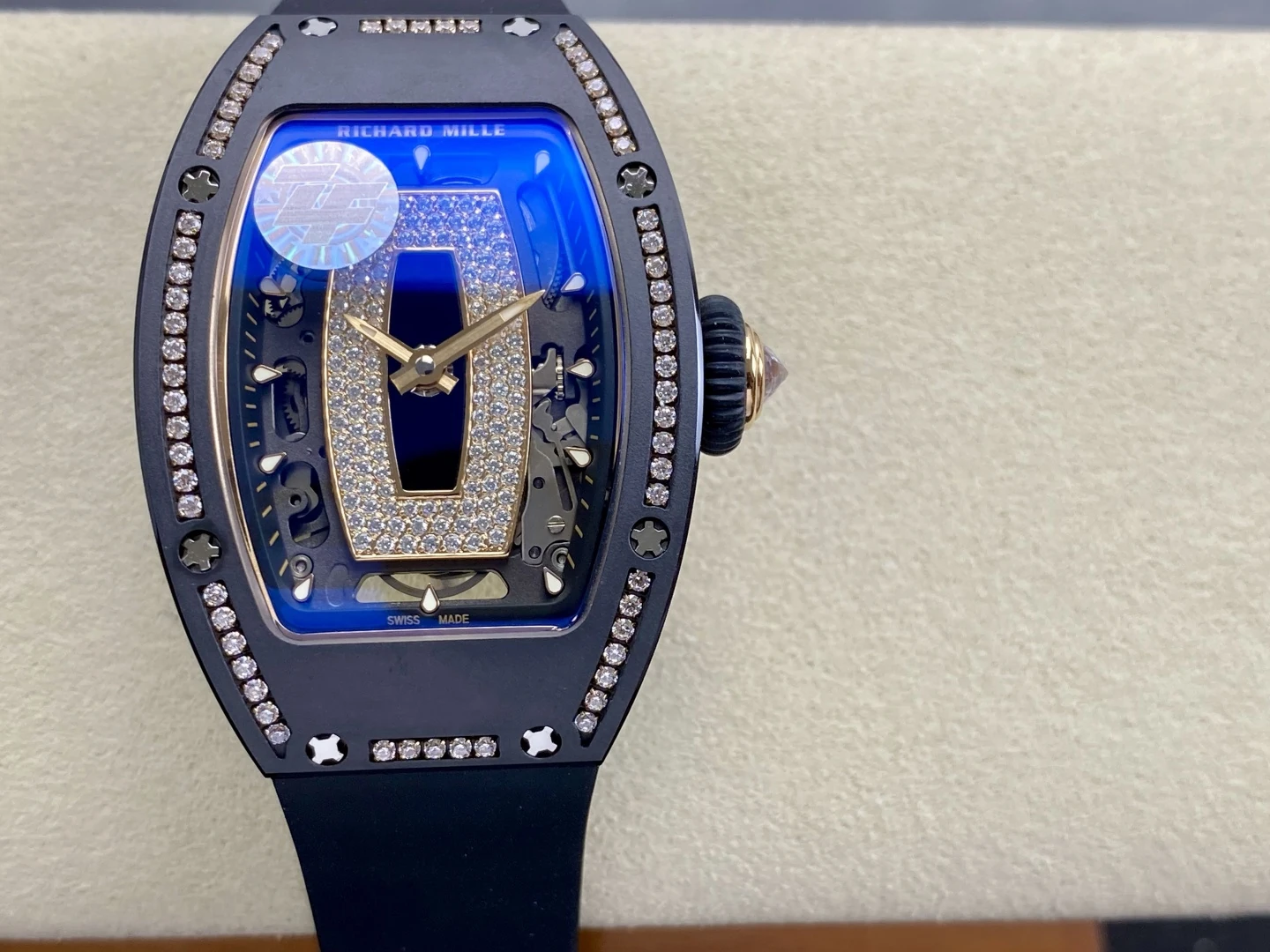 RICHARD MILLE RM07 Ladies Black Ceramic Diamonds Bezel ZF 1:1 Best Edition Black Dial on Black Rubber Strap CRMA2 Clone 24 508092c307ca983 AMO Watch