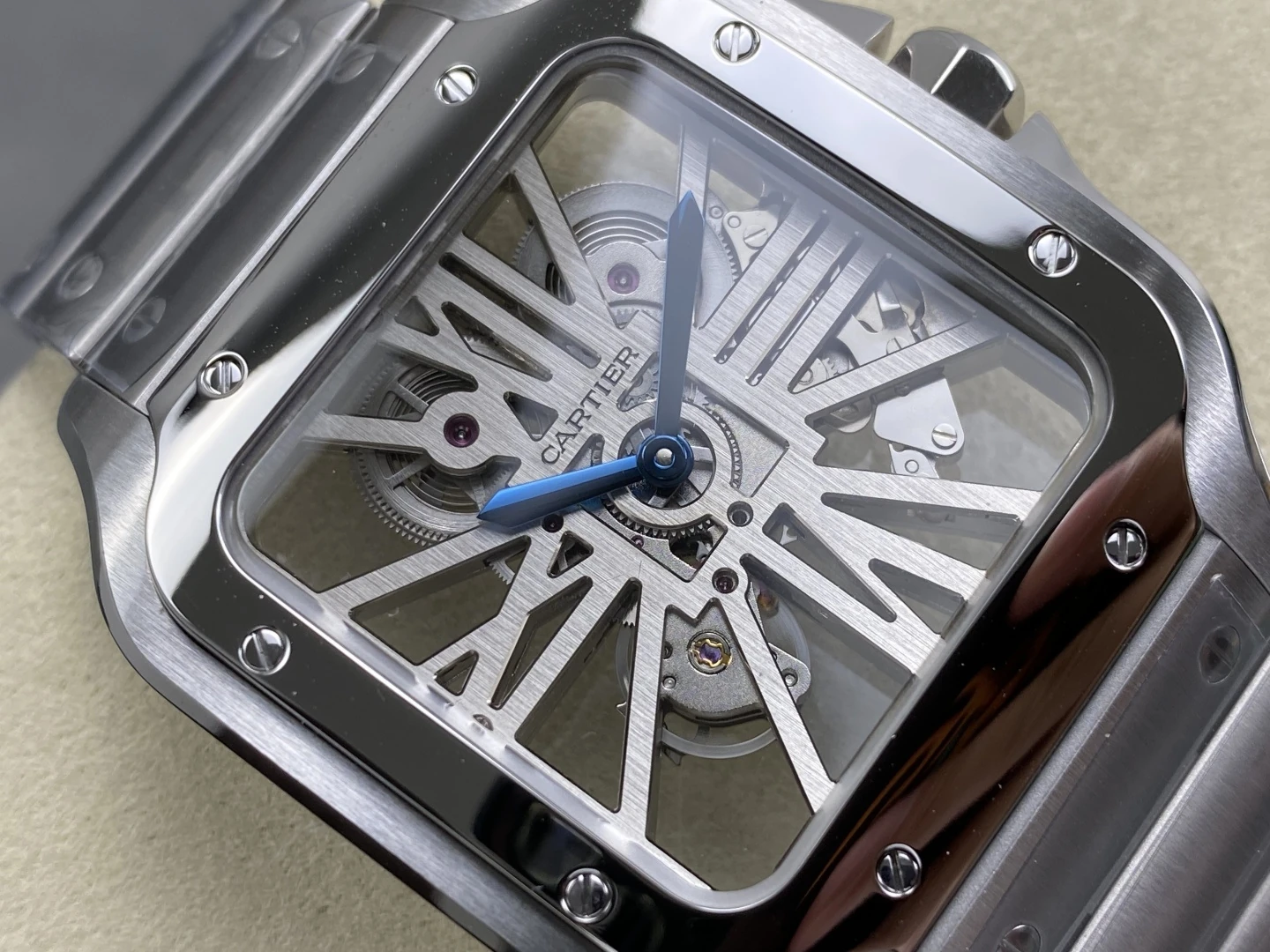 Cartier Santos Skeleton SS RICH 1:1 Best Edition Skeleton Dial 9611MC Super Clone 39 51b5174a62d1a58 AMO Watch