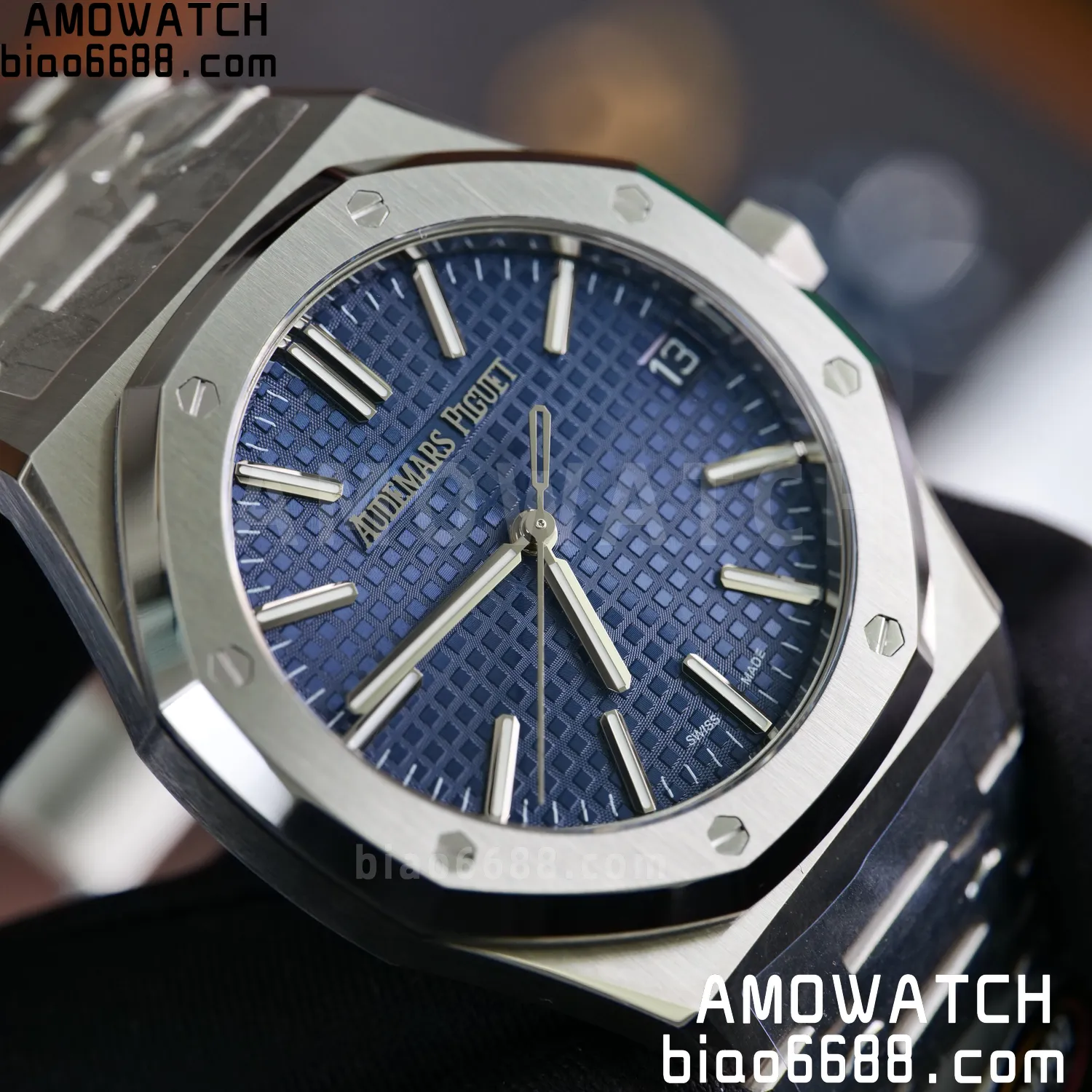 Custom Made AP Royal Oak 15510 SS TOP Factory (SW Factory Blue Dial、 DEEP Crystal、18K solid rotor、Gold-plated screws) 88 54ecbc5c0f87de8 阿默表行AmoWatch
