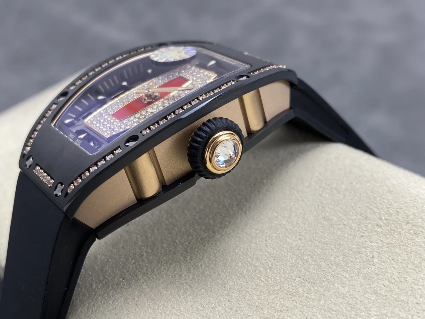 RICHARD MILLE RM07 Ladies Black Ceramic Diamonds Bezel ZF 1:1 Best Edition Red Dial on Black Rubber Strap CRMA2 Clone 34 55fba342e54f10a 1 AMO Watch