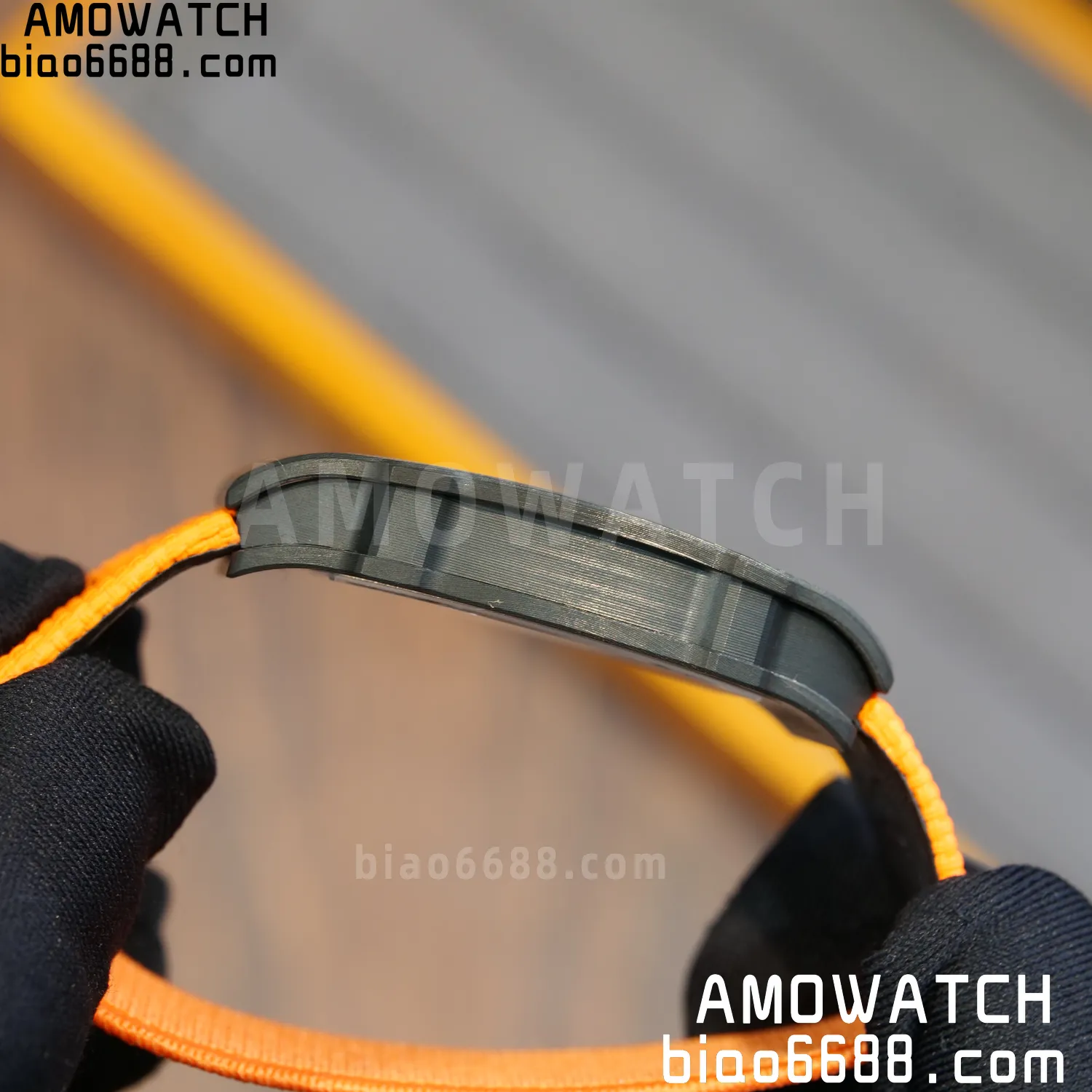 RICHARD MILLE RM67-02 Black NTPT Best Edition McLaren Dial on Orange Nylon strap CRMA7 Clone V9 70 573a84d7c29acee AMO Watch