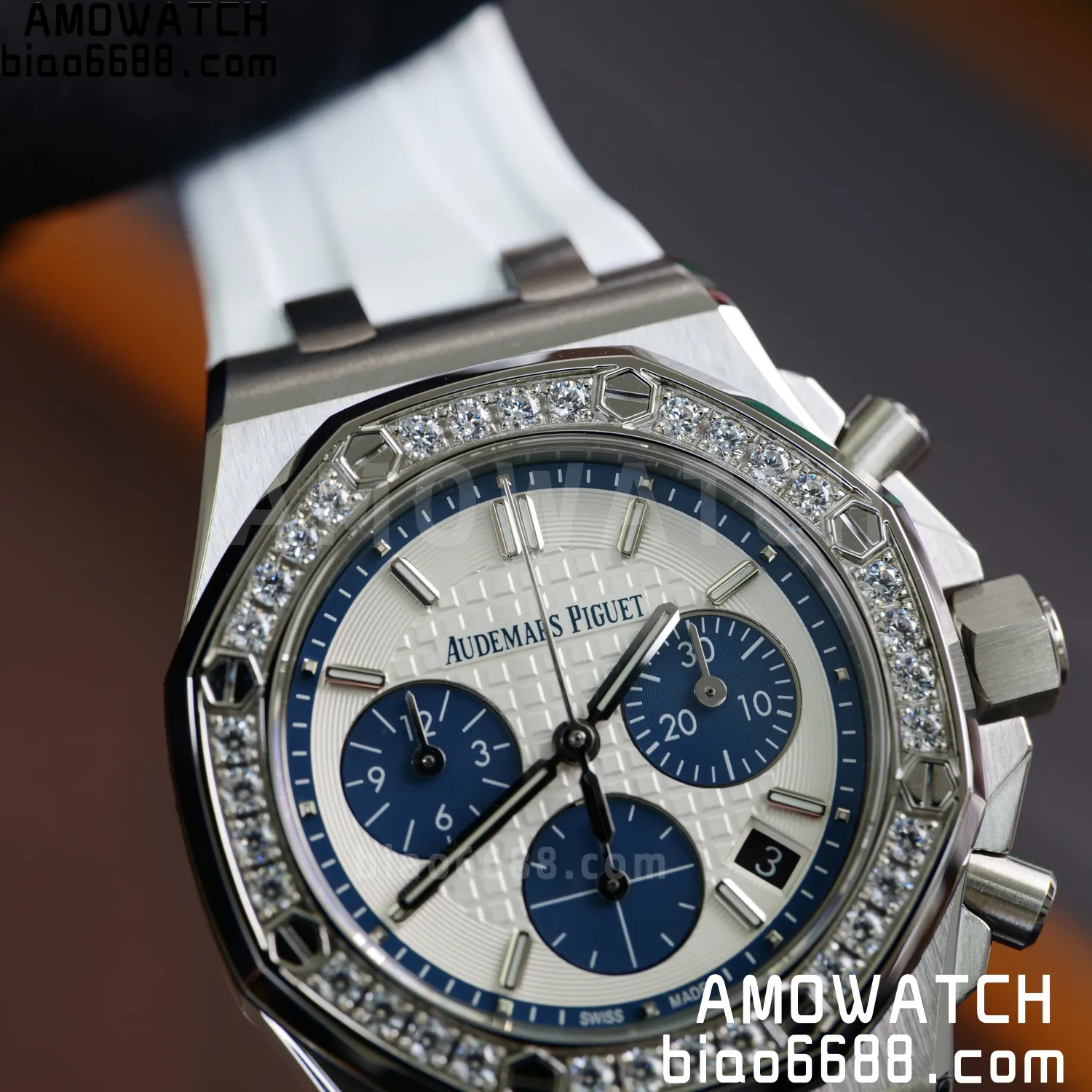 AP Royal Oak Chrono 26231 SS APSF 1:1 Best Edition White Dial on White Rubber Strap A2385 91 591ede9446bb512 阿默表行AmoWatch