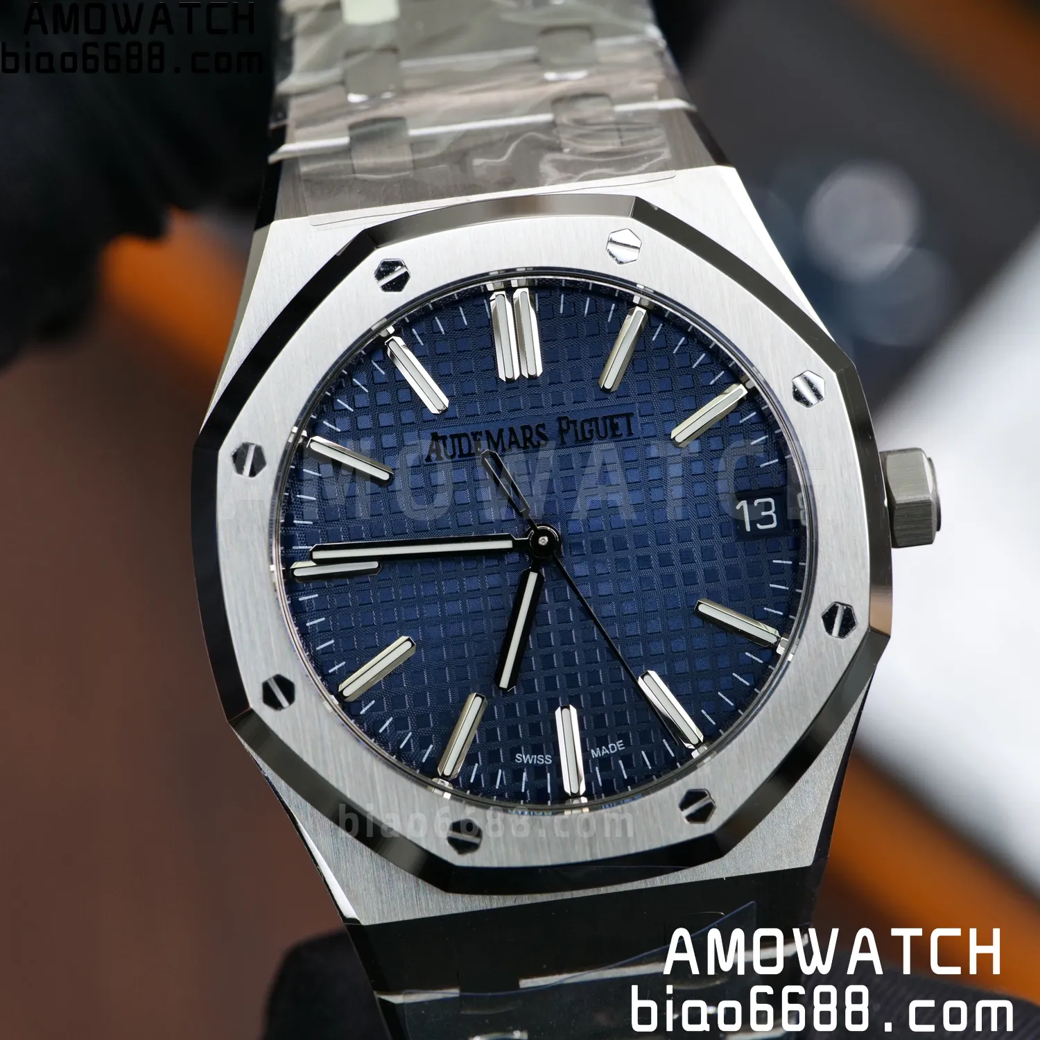 Custom Made AP Royal Oak 15510 SS TOP Factory (SW Factory Blue Dial、 DEEP Crystal、18K solid rotor、Gold-plated screws) 86 5b34eda7e89020b 阿默表行AmoWatch