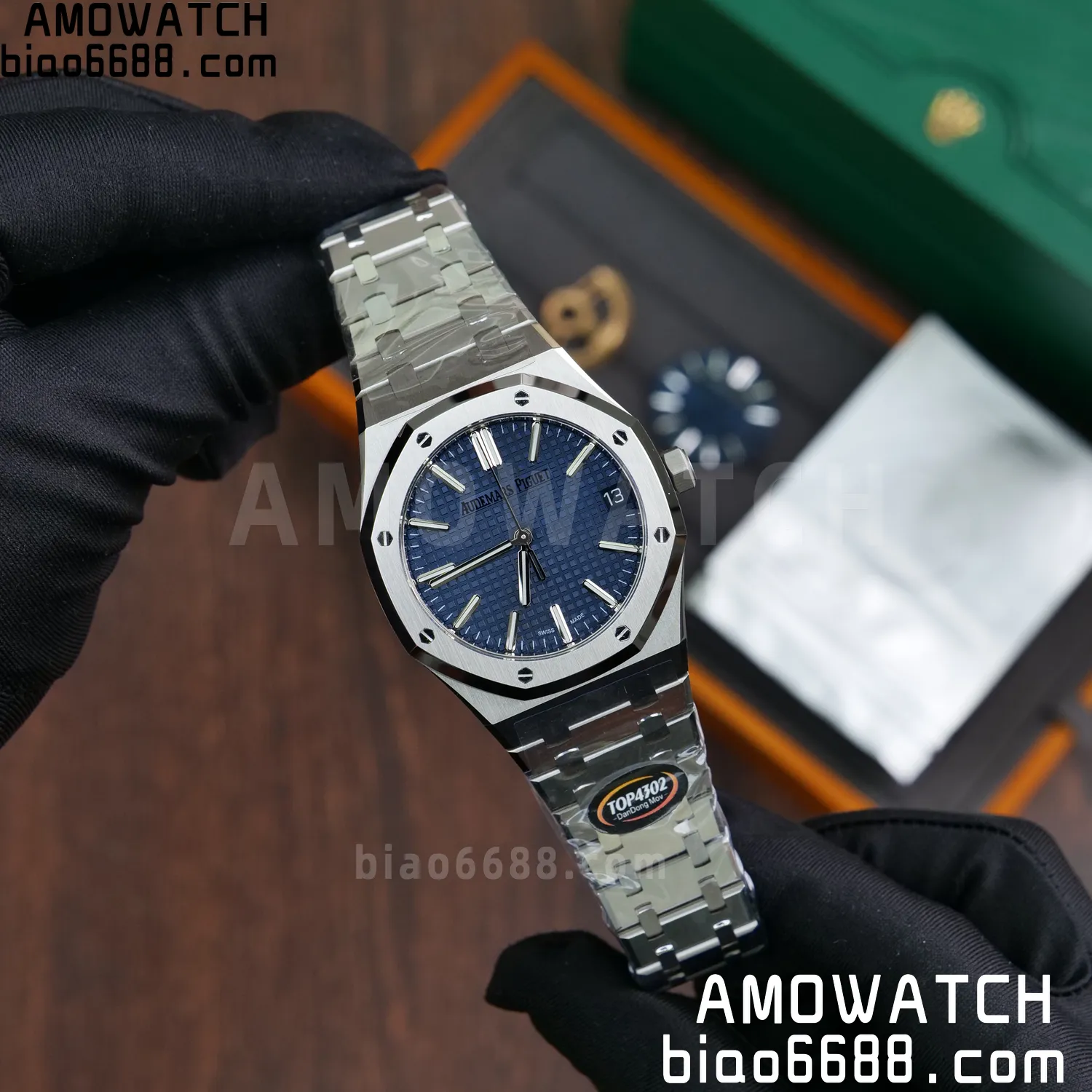 Custom Made AP Royal Oak 15510 SS TOP Factory (SW Factory Blue Dial、 DEEP Crystal、18K solid rotor、Gold-plated screws) 70 5db12d3e15a0d41 阿默表行AmoWatch