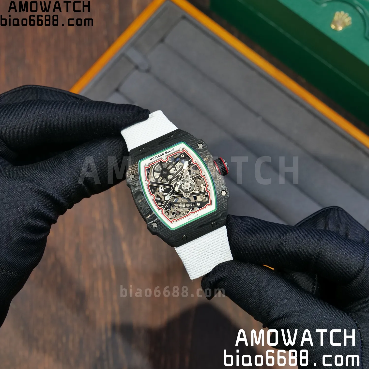 RICHARD MILLE RM67-02 Black NTPT Best Edition Italy Dial on White Nylon strap CRMA7 Clone V9 78 62d8f68fc36cb87 阿默表行AmoWatch