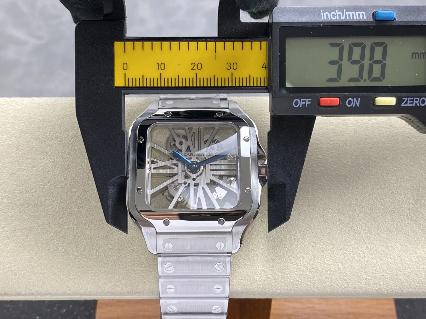 Cartier Santos Skeleton SS RICH 1:1 Best Edition Skeleton Dial 9611MC Super Clone 50 669ab9bb6a8742b AMO Watch