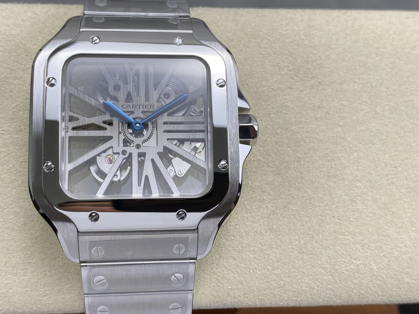 Cartier Santos Skeleton SS RICH 1:1 Best Edition Skeleton Dial 9611MC Super Clone 36 73b54cc0e686bf2 AMO Watch
