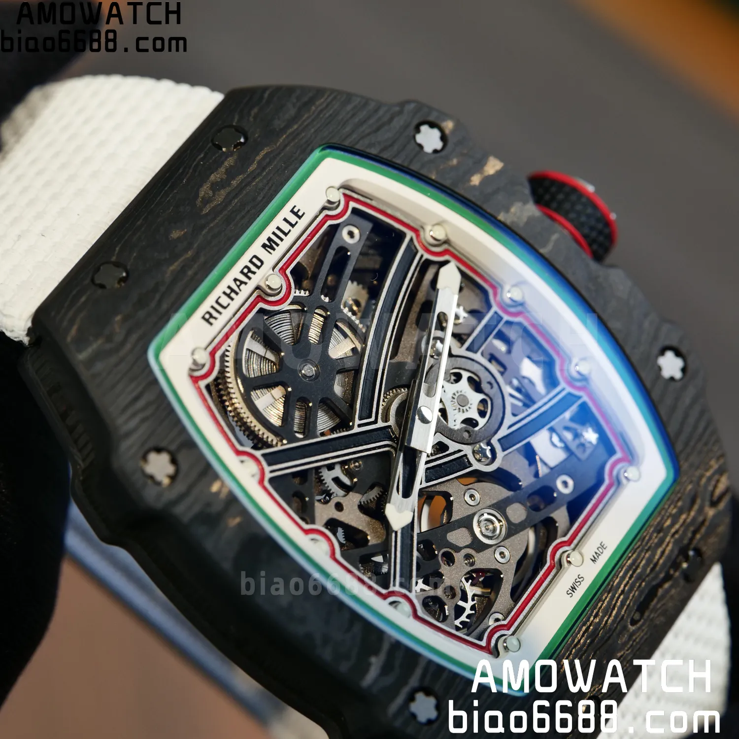 RICHARD MILLE RM67-02 Black NTPT Best Edition Italy Dial on White Nylon strap CRMA7 Clone V9 96 7601fbd82aa43ce 阿默表行AmoWatch