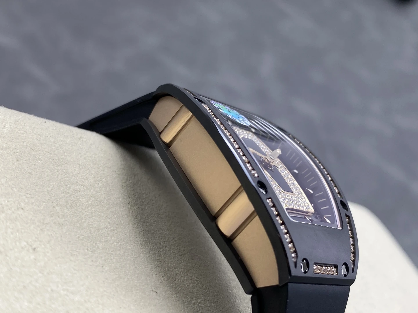 RICHARD MILLE RM07 Ladies Black Ceramic Diamonds Bezel ZF 1:1 Best Edition Black Dial on Black Rubber Strap CRMA2 Clone 30 76d5d48b9806769 AMO Watch