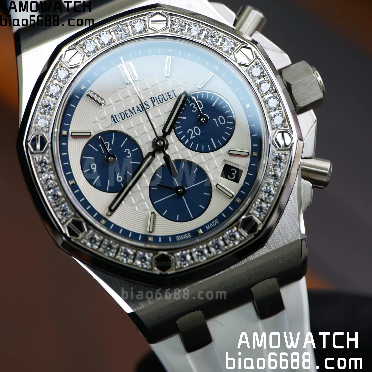 AP Royal Oak Chrono 26231 SS APSF 1:1 Best Edition White Dial on White Rubber Strap A2385 90 779d22cc11298f8 阿默表行AmoWatch