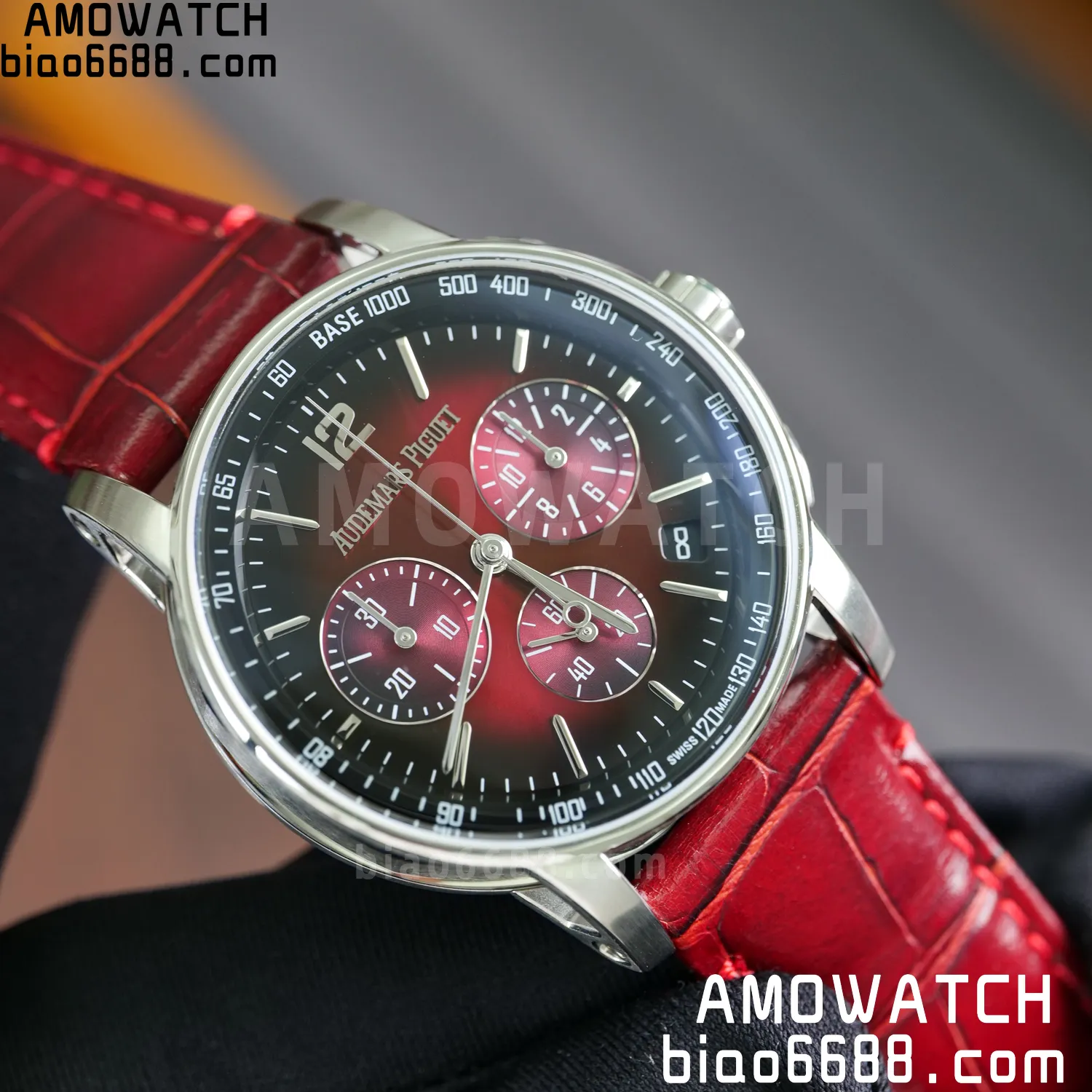AP Code 11.59 Chrono 26393 SS APSF 1:1 Best Edition Red Ombre Dial On Red Strap Super Clone SA4401 68 7ba292f95b6a129 AMO Watch
