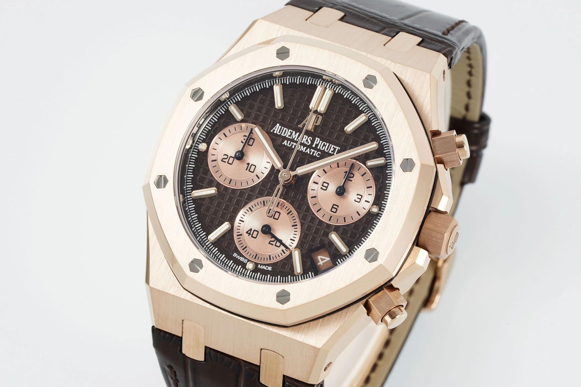 AP Royal Oak Chrono 26240 RG DDF 1:1 Best Edition Blue/RG Dial on Brown Leather Strap DD4401 Super Clone Weight (SW Dial) 20 7d94c1765b6770b AMO Watch