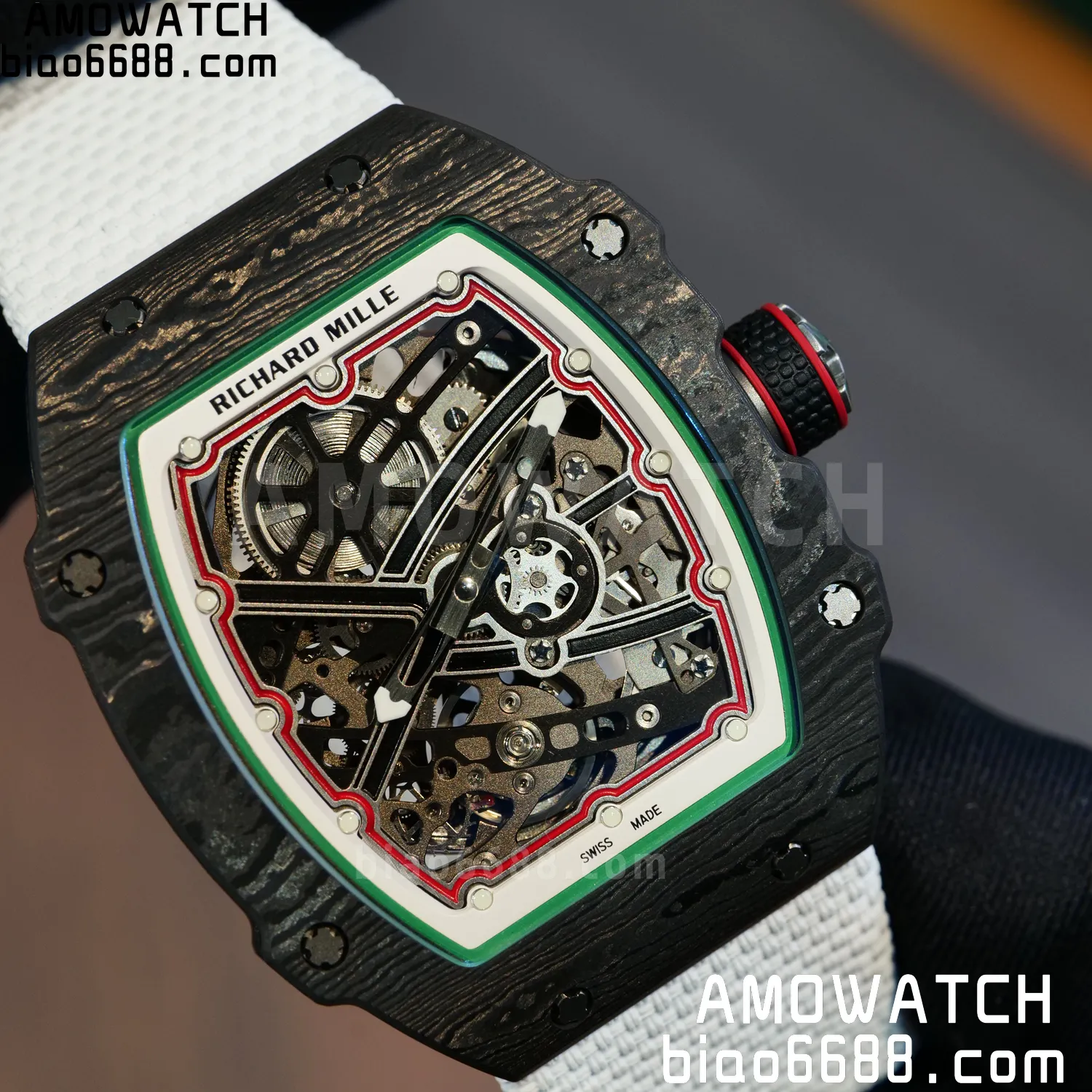 RICHARD MILLE RM67-02 Black NTPT Best Edition Italy Dial on White Nylon strap CRMA7 Clone V9 92 857b202a15f74d8 阿默表行AmoWatch