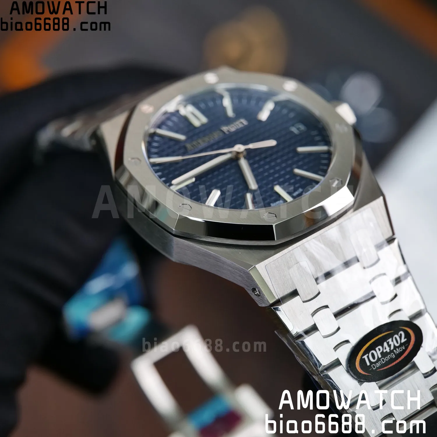 Custom Made AP Royal Oak 15510 SS TOP Factory (SW Factory Blue Dial、 DEEP Crystal、18K solid rotor、Gold-plated screws) 80 878f48c7bd78cb3 阿默表行AmoWatch