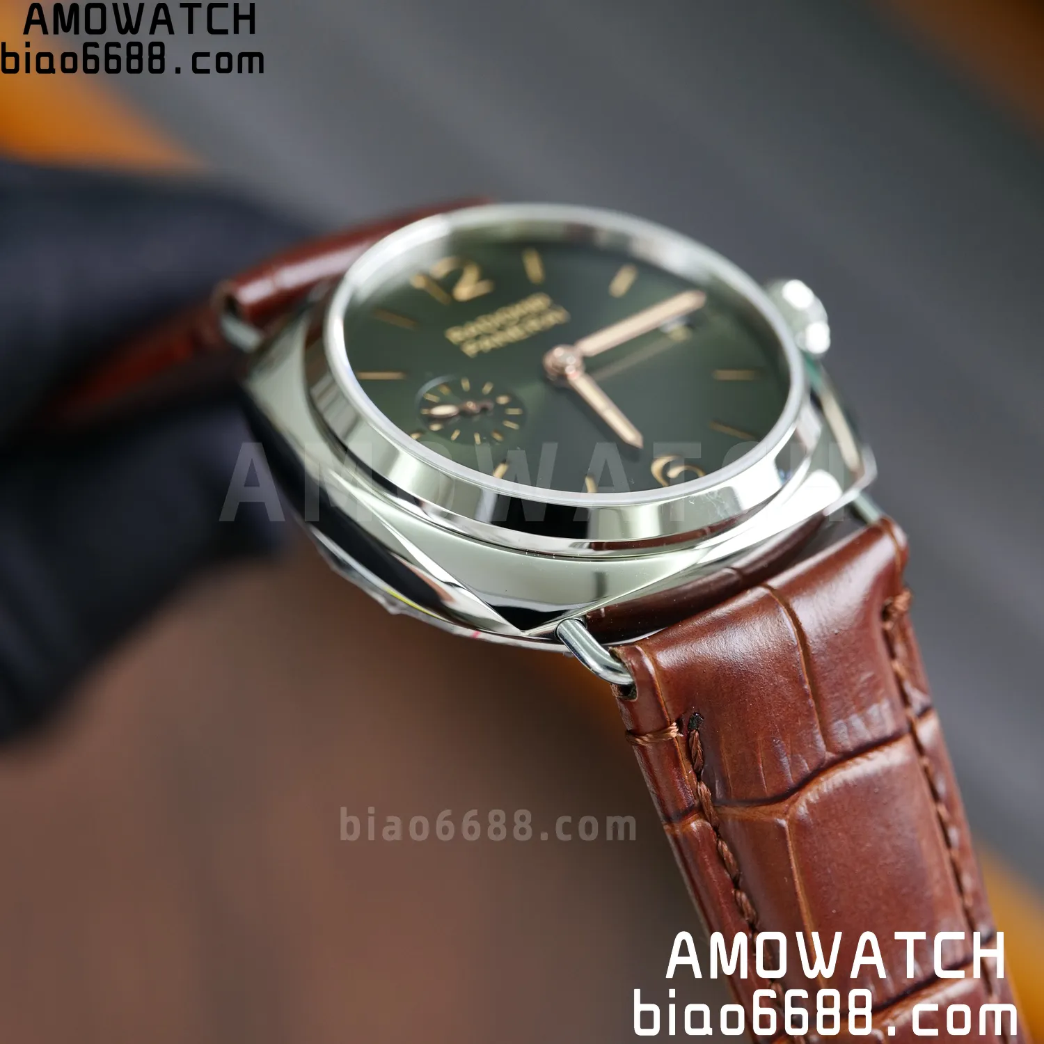 Panerai PAM1386 Y Radiomir TTF 1:1 Best Edition Green Dial on Brown Leather Strap P900 68 8f621b3e749e246 AMO Watch