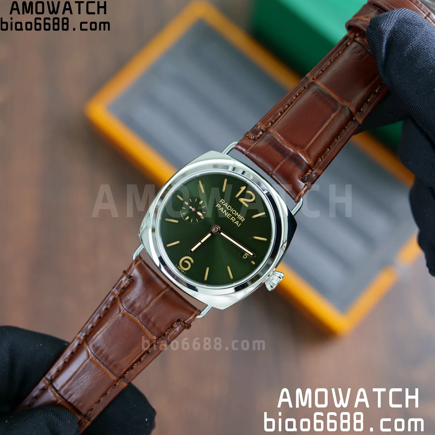 Panerai PAM1386 Y Radiomir TTF 1:1 Best Edition Green Dial on Brown Leather Strap P900 63 94b9ab0b6c423b4 AMO Watch