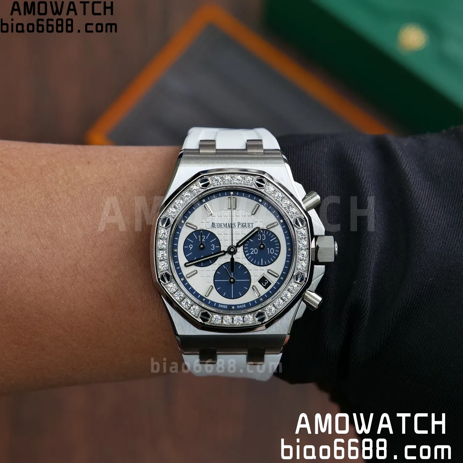 AP Royal Oak Chrono 26231 SS APSF 1:1 Best Edition White Dial on White Rubber Strap A2385 102 99f79f5fb938535 阿默表行AmoWatch