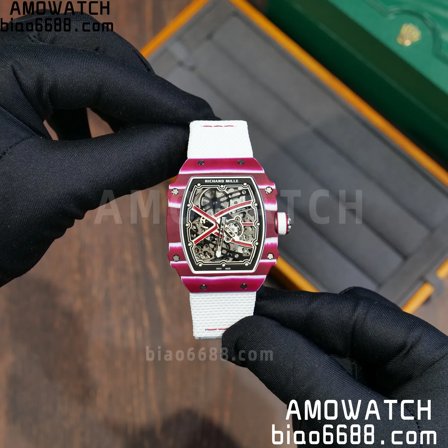RICHARD MILLE RM67-02 Red NTPT Best Edition Qatar Dial on White Nylon strap CRMA7 Clone V9 60 a07d3ba61bac8e9 AMO Watch
