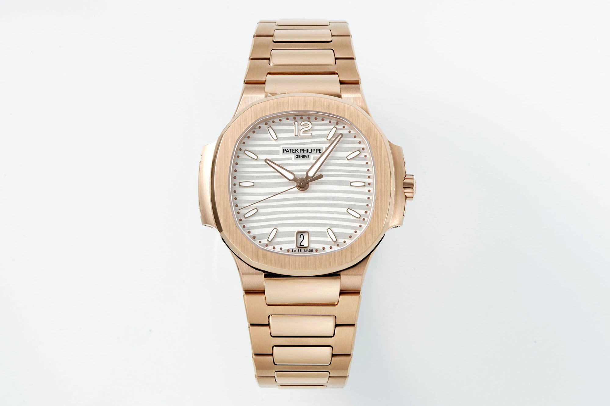 PP Nautilus 7118 RG Ladies DDF 1:1 Best Edition Silver Dial on RG Bracelet DD324 Super Clone 19 a731a5f586f74e9 AMO Watch