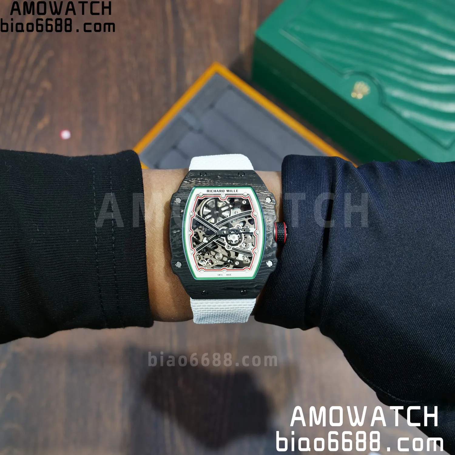 RICHARD MILLE RM67-02 Black NTPT Best Edition Italy Dial on White Nylon strap CRMA7 Clone V9 107 a7b99770531d79e 阿默表行AmoWatch