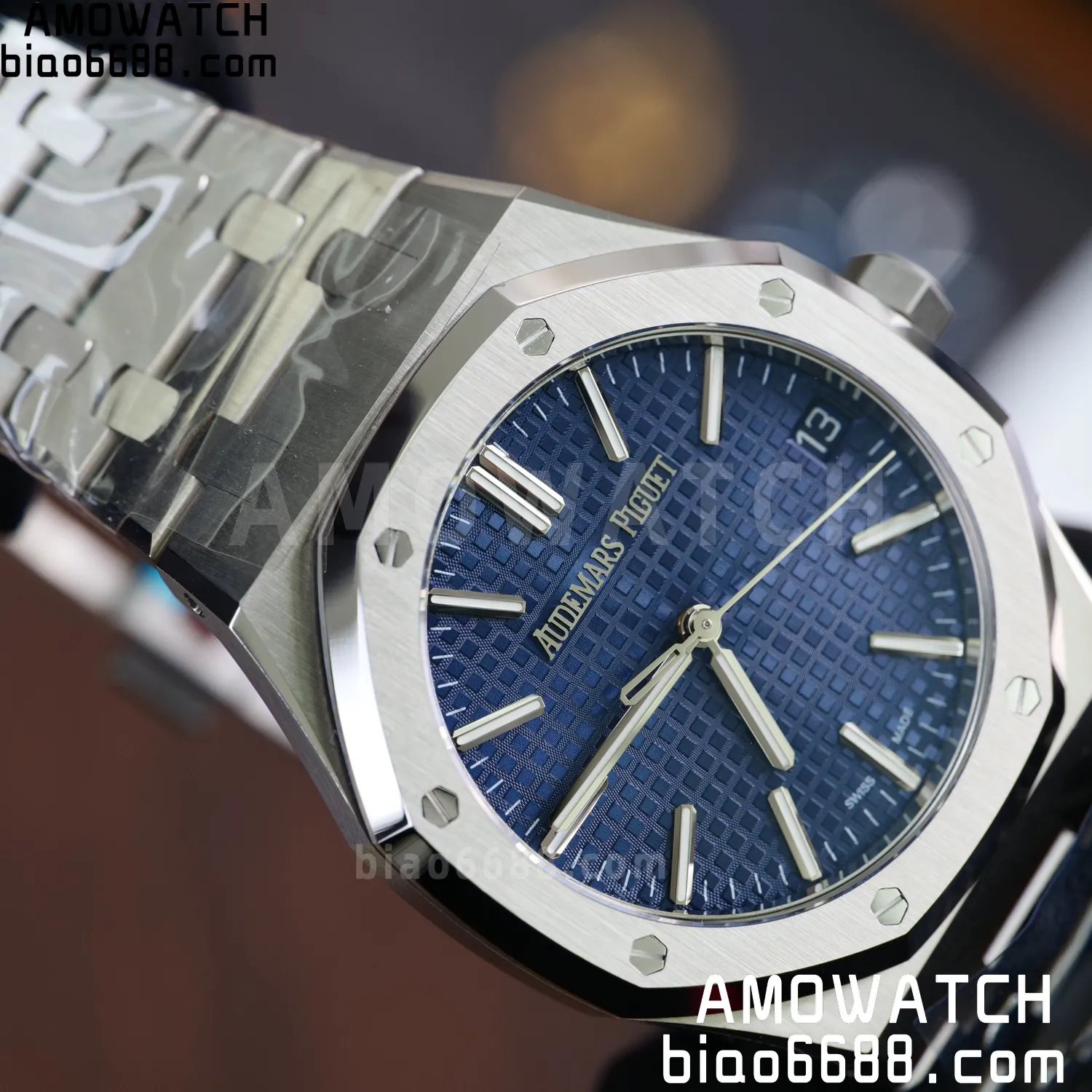 Custom Made AP Royal Oak 15510 SS TOP Factory (SW Factory Blue Dial、 DEEP Crystal、18K solid rotor、Gold-plated screws) 85 a935cf8ac5b5061 阿默表行AmoWatch