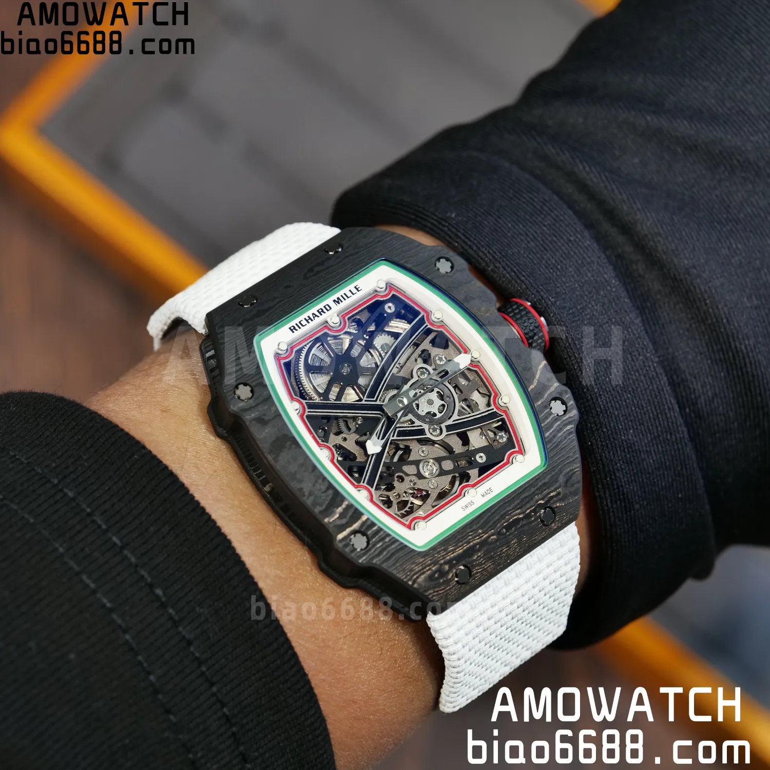 RICHARD MILLE RM67-02 Black NTPT Best Edition Italy Dial on White Nylon strap CRMA7 Clone V9 112 aa250b118e146ec 阿默表行AmoWatch