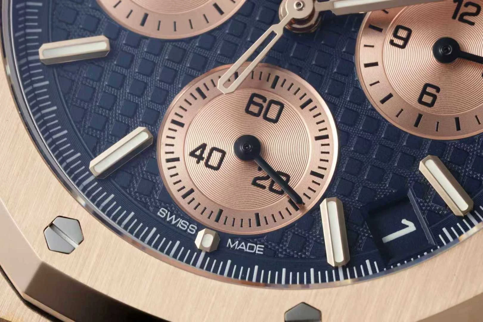 AP Royal Oak Chrono 26240 RG DDF 1:1 Best Edition Blue/RG Dial on RG Bracelet DD4401 Super Clone Weight (SW Dial) 23 b1c1124f450a8bc AMO Watch